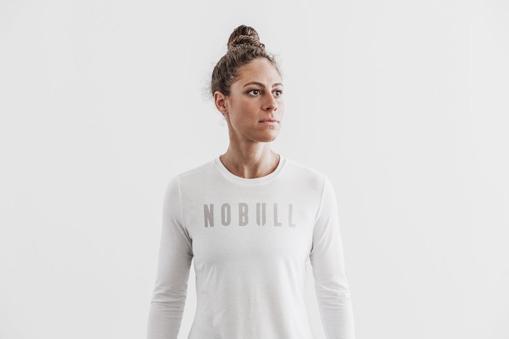 NOBULL Uzun Kollu Tişört Bayan - Beyaz - Turkiye (MVC-438651)